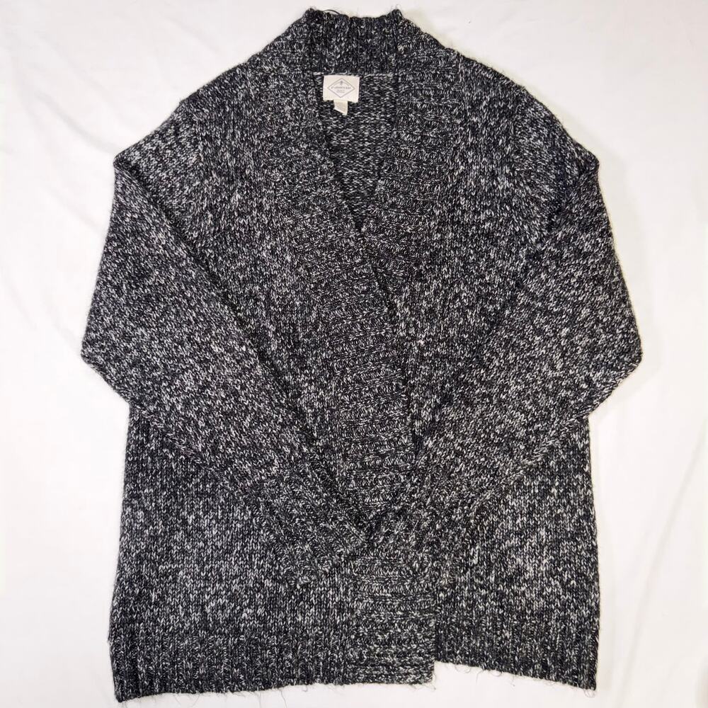 St. Johns Bay Black/Green Knit Sweater- 1X
